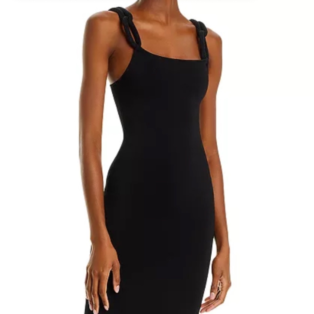 NWT Alice + Olivia Alina Chain Strap Midi Tank Dress, Black, Medium